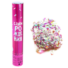 Хлопушка пневматическая «С днём рождения» розовая, неон 30 см - Фото 2