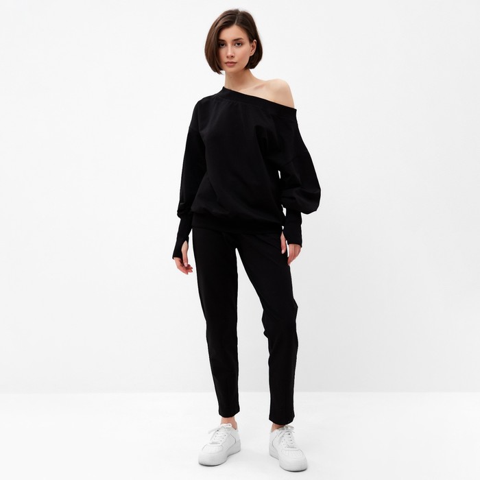 Костюм женский (джемпер, брюки) MINAKU: Casual Collection цвет чёрный, размер 42