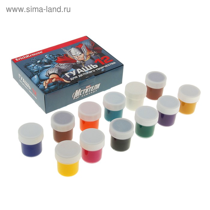 Гуашь 12цв "Команда Мстителей" EK 33207 - Фото 1