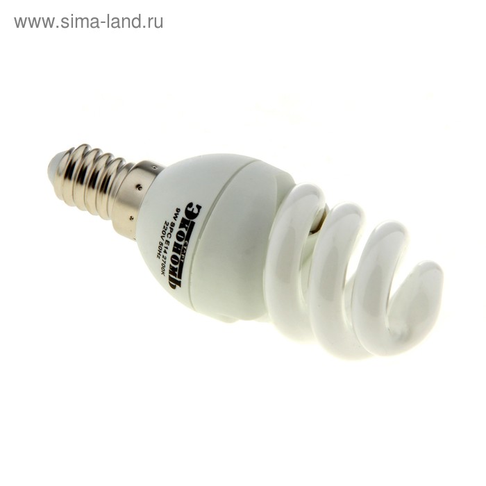 Лампа энергосберегающая "Старт", Е14, 9 Вт, 2700 К - Фото 1