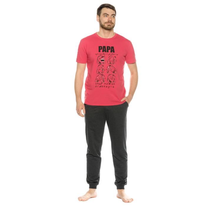 Комплект из футболки и брюк мужской, размер M, цвет красный
