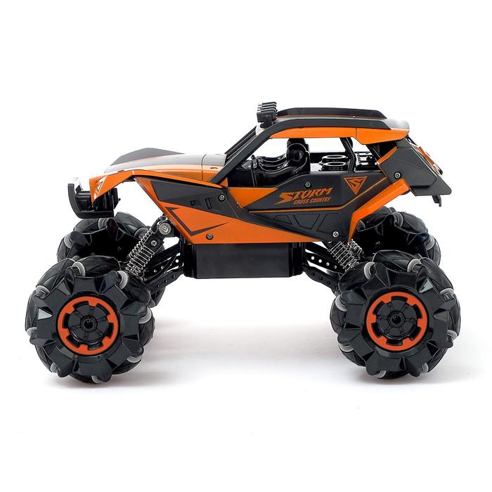 Машина радиоуправляемая «Джип-акробат», 4WD полный привод, движение во всех направлениях, цвет оранжевый 49776