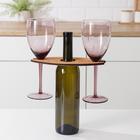 Подставка для вина и двух бокалов, 10×22×1 см - фото 4954956