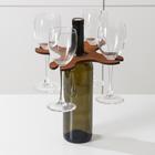 Подставка для вина и четырех бокалов, 18×18×2 см - фото 4324485
