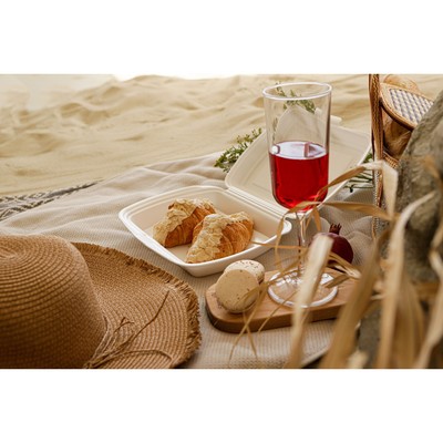 Ланч - бокс одноразовый, 24.7×20.6×7 см, 1 секция, полистирол, белый