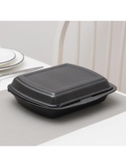 Ланч - бокс одноразовый, 24.7×20.6×7 см, 1 секция, чёрный - Фото 6