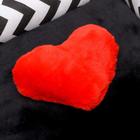 Лежанка с сердечком, 42 х 32 х 13 см, оксфорд, бязь, искусственный мех, чёрная - Фото 5