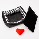 Лежанка с сердечком, 42 х 32 х 13 см, оксфорд, бязь, искусственный мех, чёрная - Фото 6