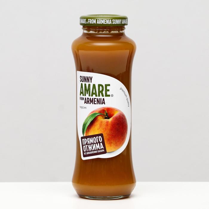 Персиковый сок прямого отжима SUNNY AMARE, без сахара, 250 мл - Фото 1