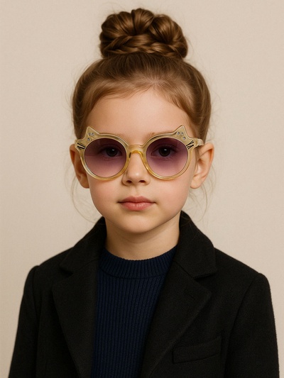 Очки солнцезащитные детские «OneSun. Кошка», uv 400, линза 4.8×5 см, микс