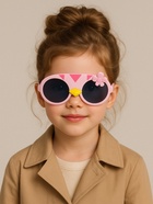 Очки солнцезащитные детские, поляризационные, UV 400, дужки гнущиеся 13.5 см, ширина 13.5 см, светло-розовые - Фото 1