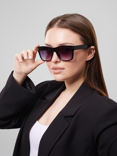 Очки солнцезащитные «OneSun. Wayfarer», линза 5.3×6 см, чёрный, фиолетовый