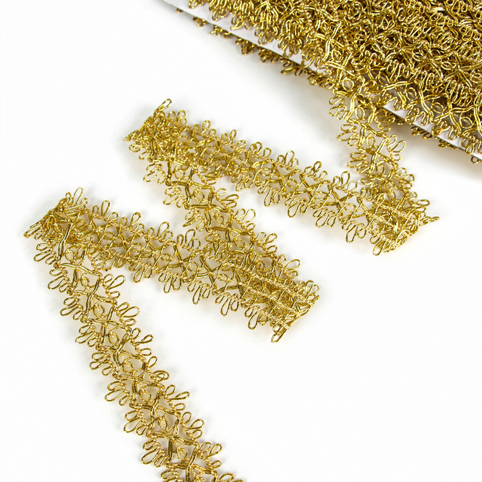 Тесьма цвет золото, ширина 2,6 см, в упаковке 25 метров - Фото 1