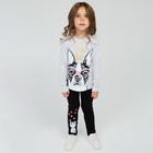 Леггинсы для девочки, цвет тёмно-серый, рост 128 см (8 лет) - Фото 5