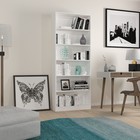 Стеллаж Home Smart, вертикальный, 6 секций, размер 80x28x202 см, цвет белый 6960185 - фото 319808857