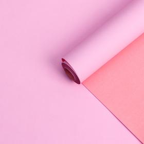Бумага белый крафт, двухсторонняя, розовая, пастельная , 0,55 х 10 м