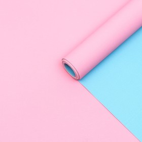 Бумага крафт, двусторонняя, розовый-бирюзовый, 0,6 х 10 м