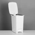 Ведро для мусора с педалью DDSTYLE «Слим», 25 л, цвет белый - Фото 2
