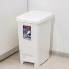 Ведро для мусора с педалью DDSTYLE «Слим», 40 л, цвет белый - Фото 2