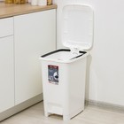 Ведро для мусора с педалью DDSTYLE «Слим», 40 л, цвет белый - Фото 3