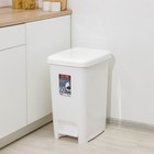 Ведро для мусора с педалью DDSTYLE «Слим», 60 л, цвет белый - Фото 2