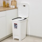 Ведро для мусора с педалью DDSTYLE «Слим», 60 л, цвет белый - Фото 3