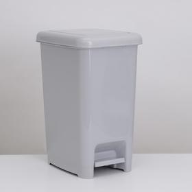 Ведро для мусора с педалью DDSTYLE «Слим», 60 л, цвет серый