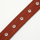 Ошейник кожаный на фетре украшеный, 65 х 3,5 см, ОШ 50-60 см, коричневый - фото 10031088