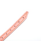 Ошейник кожаный двухслойный со стразами, 1,2 х 35 см, ОШ 20-30 см, розовый - фото 25524564