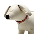 Ошейник кожаный двухслойный со стразами, 1,2 х 35 см, ОШ 20-30 см, розовый - фото 25524565