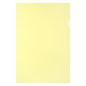Папка-уголок А4, 180 мкм, Calligrata, прозрачная, жёлтая (комплект 20 шт)