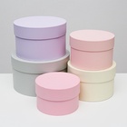 Набор круглых подарочных коробок 5 в 1 «Дымка», 23×23×14 - 15×15×10 см - Фото 4