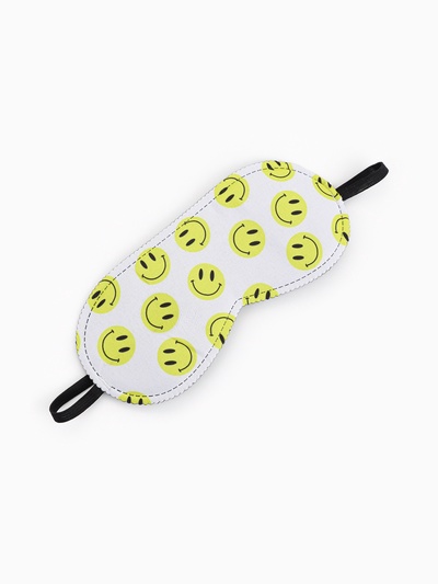 Маска для сна Good vibes, 19×8.5 см, резинка одинарная, белая, жёлтая