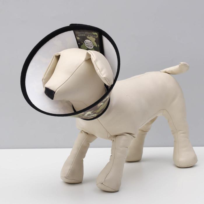 Ветеринарный воротник №7, обхват шеи 16-18 см, высота 8.5 см, цвет хаки - Фото 1