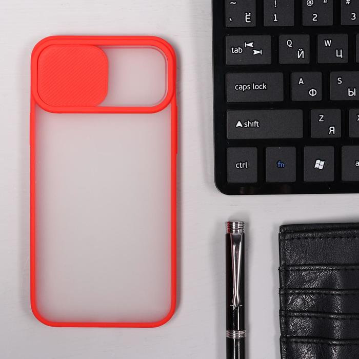 Чехол LuazON для телефона iPhone 12, защита  объектива камеры, пластиковый, красный - Фото 1