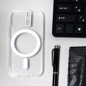 Чехол LuazON для iPhone 12 mini, поддержка MagSafe, пластиковый, прозрачный