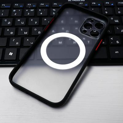 Чехол LuazON для iPhone 12 Pro, поддержка MagSafe, с окантовкой, пластиковый, черный