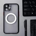 Чехол LuazON для iPhone 12 Pro Max, поддержка MagSafe, с окантовкой, пластиковый, черный - Фото 1