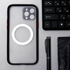 Чехол LuazON для iPhone 12 Pro Max, поддержка MagSafe, с окантовкой, пластиковый, черный - Фото 2