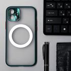 Чехол LuazON для iPhone 12, поддержка MagSafe, с окантовкой, пластиковый, зеленый - Фото 1