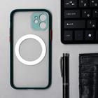 Чехол LuazON для iPhone 12, поддержка MagSafe, с окантовкой, пластиковый, зеленый - Фото 2