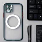 Чехол LuazON для iPhone 12 Pro, поддержка MagSafe, с окантовкой, пластиковый, зеленый - Фото 1