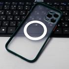 Чехол LuazON для iPhone 12 Pro Max, поддержка MagSafe, с окантовкой, пластиковый, зеленый - Фото 3