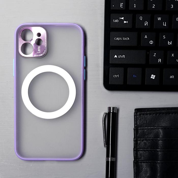 Чехол LuazON для iPhone 12, поддержка MagSafe, с окантовкой, пластиковый, фиолетовый - фото 51742301 Чехол LuazON для iPhone 12, поддержка MagSafe, с окантовкой, пластиковый, фиолетовый - фото 51742301