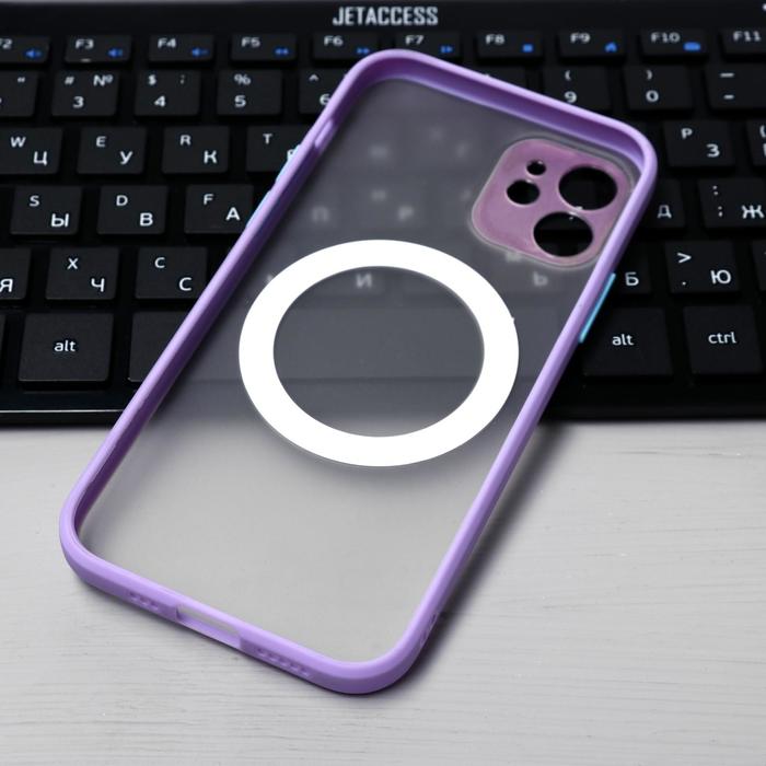 Чехол LuazON для iPhone 12, поддержка MagSafe, с окантовкой, пластиковый, фиолетовый - фото 51742303 Чехол LuazON для iPhone 12, поддержка MagSafe, с окантовкой, пластиковый, фиолетовый - фото 51742303