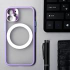 Чехол LuazON для iPhone 12 mini, поддержка MagSafe, с окантовкой, пластиковый, фиолетовый - фото 9248979