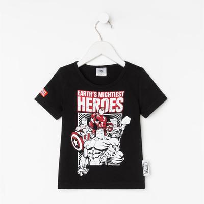 Футболка детская Heroes «Мстители», рост 98-104, цвет чёрный