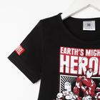 Футболка детская Heroes «Мстители», рост 110-116, цвет чёрный - Фото 3