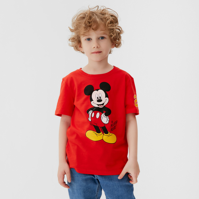 Футболка детская Mickey Микки Маус, рост 86-92, красный - Фото 1