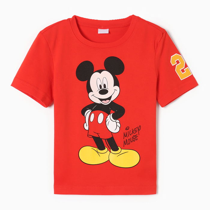 Футболка детская Mickey Микки Мауc, рост 98-104, красный - Фото 1